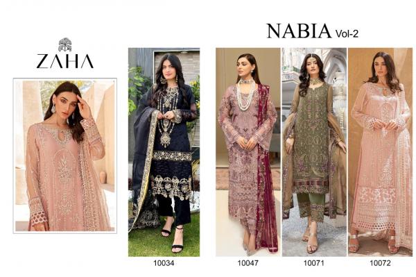 Zaha Nabia Vol 2 Georgette embroidery Designer Pakistani suit